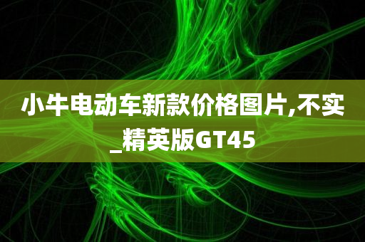 小牛电动车新款价格图片,不实_精英版GT45