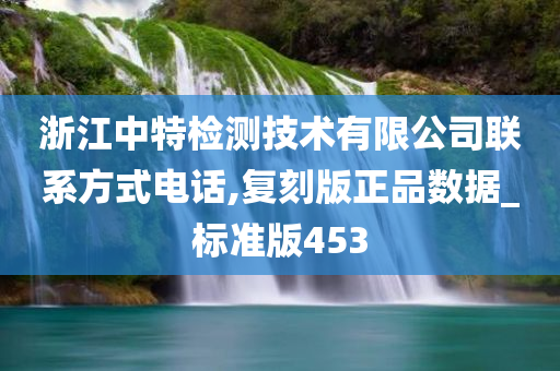 浙江中特检测技术有限公司联系方式电话,复刻版正品数据_标准版453