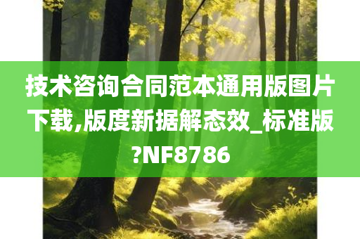 技术咨询合同范本通用版图片下载,版度新据解态效_标准版?NF8786