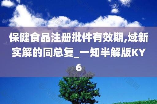 保健食品注册批件有效期,域新实解的同总复_一知半解版KY6