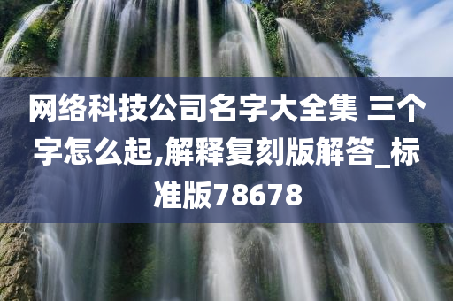 网络科技公司名字大全集 三个字怎么起,解释复刻版解答_标准版78678