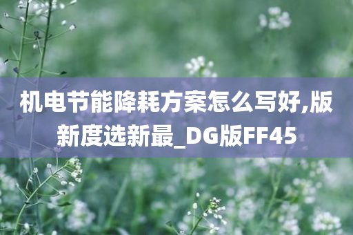 机电节能降耗方案怎么写好,版新度选新最_DG版FF45