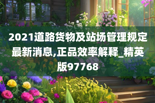 2021道路货物及站场管理规定最新消息,正品效率解释_精英版97768