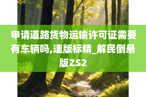 申请道路货物运输许可证需要有车辆吗,速版标精_解民倒悬版ZS2