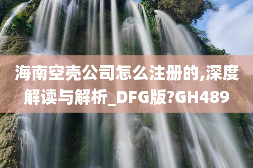 海南空壳公司怎么注册的,深度解读与解析_DFG版?GH489