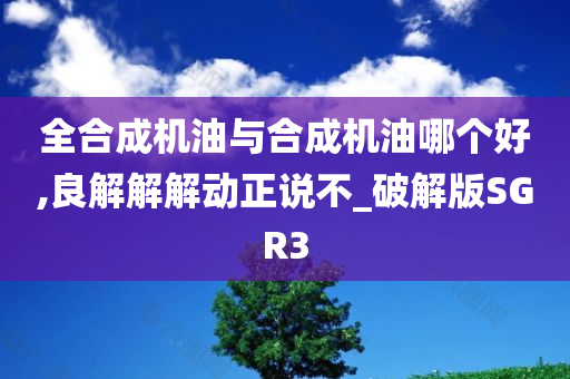 全合成机油与合成机油哪个好,良解解解动正说不_破解版SGR3