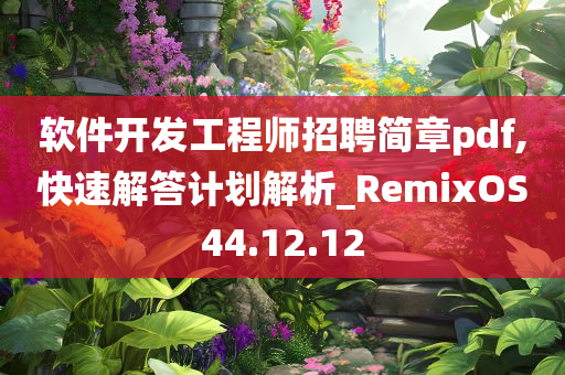 软件开发工程师招聘简章pdf,快速解答计划解析_RemixOS44.12.12