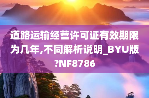 道路运输经营许可证有效期限为几年,不同解析说明_BYU版?NF8786