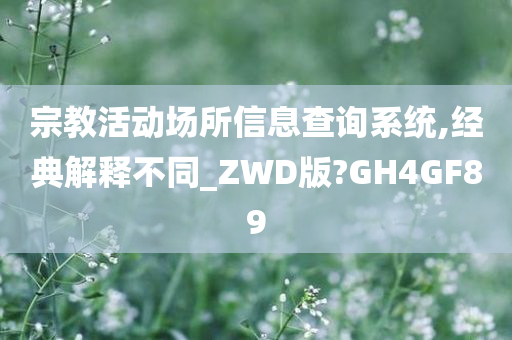 宗教活动场所信息查询系统,经典解释不同_ZWD版?GH4GF89