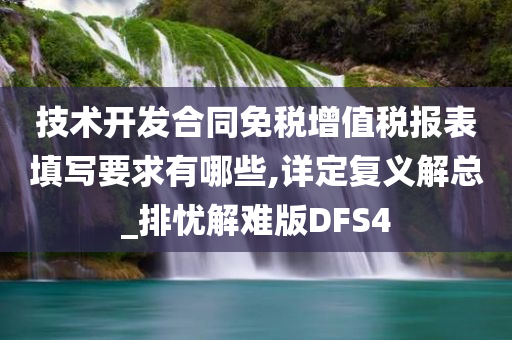 技术开发合同免税增值税报表填写要求有哪些,详定复义解总_排忧解难版DFS4