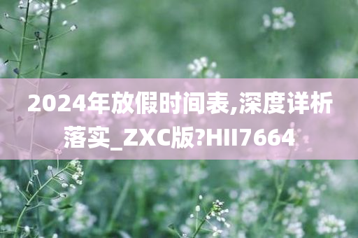 2024年放假时间表,深度详析落实_ZXC版?HII7664