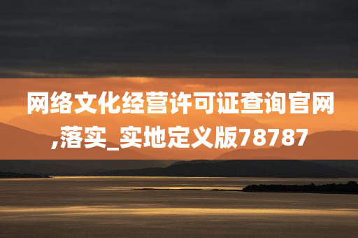 网络文化经营许可证查询官网,落实_实地定义版78787