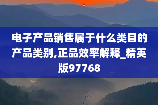 电子产品销售属于什么类目的产品类别,正品效率解释_精英版97768