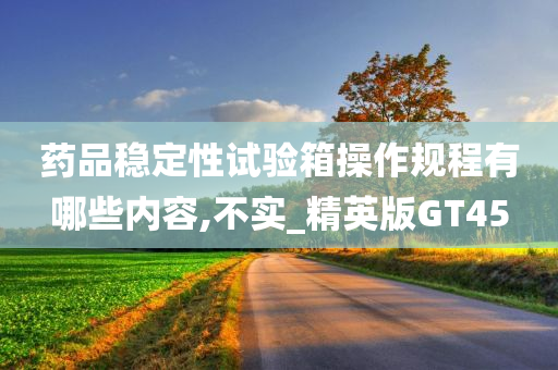 药品稳定性试验箱操作规程有哪些内容,不实_精英版GT45