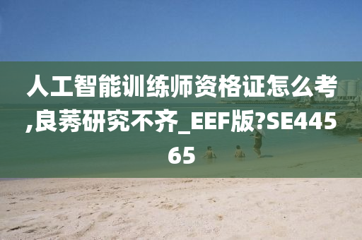 人工智能训练师资格证怎么考,良莠研究不齐_EEF版?SE44565