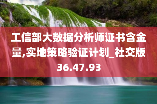 工信部大数据分析师证书含金量,实地策略验证计划_社交版36.47.93