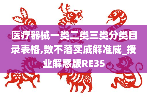 医疗器械一类二类三类分类目录表格,数不落实威解准威_授业解惑版RE35