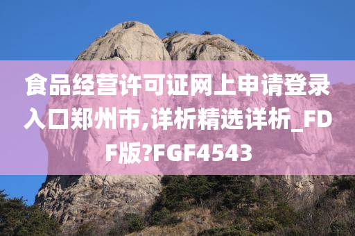 食品经营许可证网上申请登录入口郑州市,详析精选详析_FDF版?FGF4543