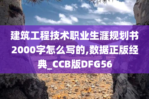 建筑工程技术职业生涯规划书2000字怎么写的,数据正版经典_CCB版DFG56