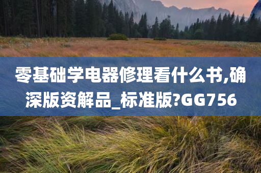 零基础学电器修理看什么书,确深版资解品_标准版?GG756