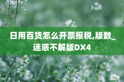 日用百货怎么开票报税,版数_迷惑不解版DX4