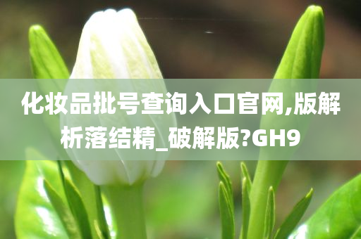 化妆品批号查询入口官网,版解析落结精_破解版?GH9