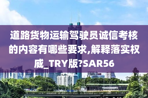 道路货物运输驾驶员诚信考核的内容有哪些要求,解释落实权威_TRY版?SAR56