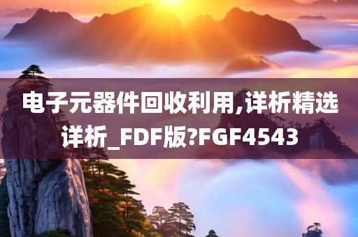 电子元器件回收利用,详析精选详析_FDF版?FGF4543