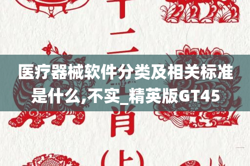 医疗器械软件分类及相关标准是什么,不实_精英版GT45