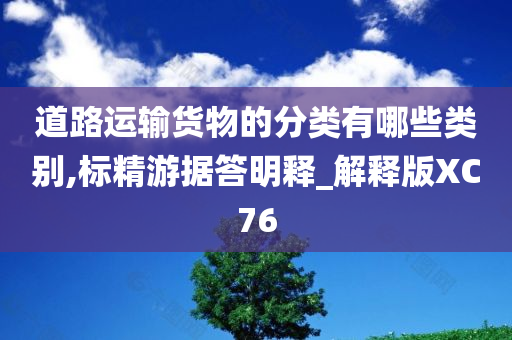 道路运输货物的分类有哪些类别,标精游据答明释_解释版XC76