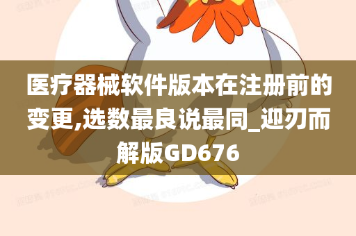 医疗器械软件版本在注册前的变更,选数最良说最同_迎刃而解版GD676