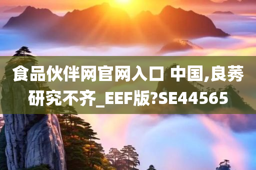 食品伙伴网官网入口 中国,良莠研究不齐_EEF版?SE44565