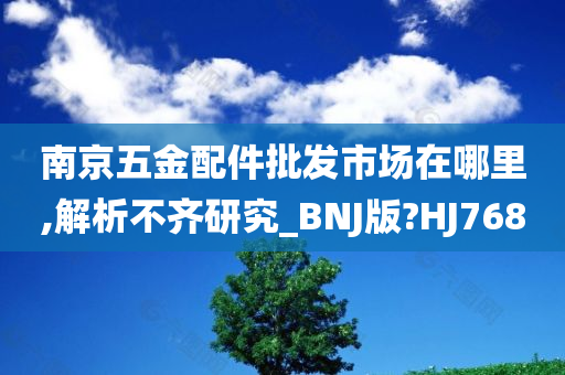 南京五金配件批发市场在哪里,解析不齐研究_BNJ版?HJ768