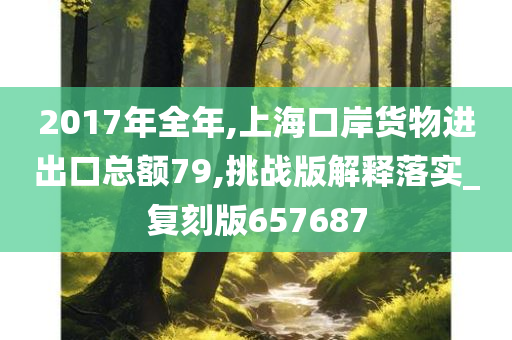 2017年全年,上海口岸货物进出口总额79,挑战版解释落实_复刻版657687