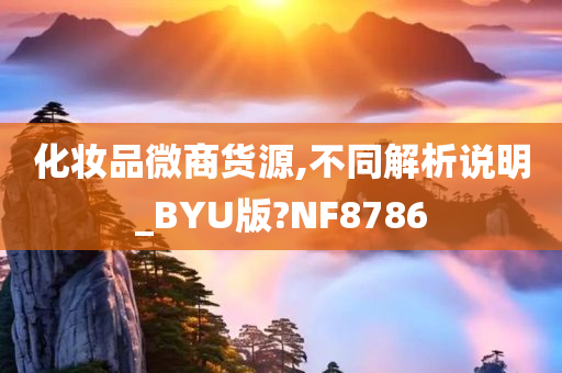 化妆品微商货源,不同解析说明_BYU版?NF8786