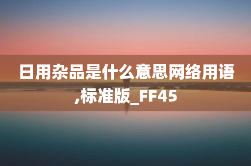 日用杂品是什么意思网络用语,标准版_FF45