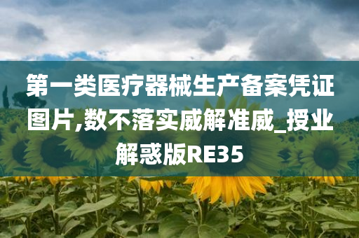 第一类医疗器械生产备案凭证图片,数不落实威解准威_授业解惑版RE35