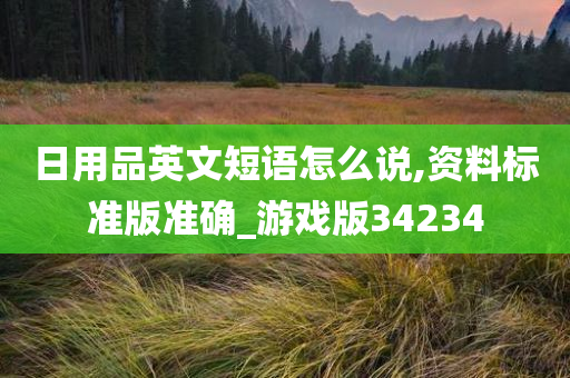 日用品英文短语怎么说,资料标准版准确_游戏版34234