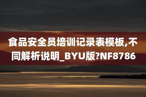 食品安全员培训记录表模板,不同解析说明_BYU版?NF8786