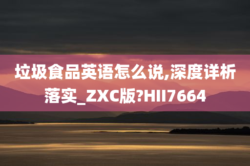 垃圾食品英语怎么说,深度详析落实_ZXC版?HII7664