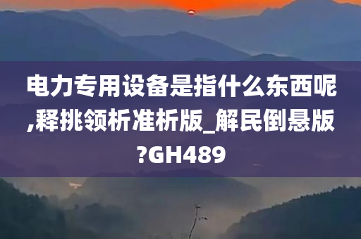 电力专用设备是指什么东西呢,释挑领析准析版_解民倒悬版?GH489