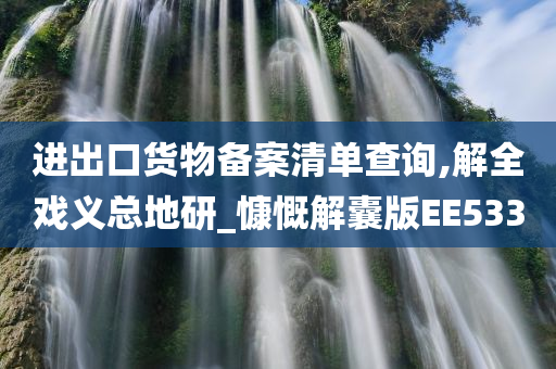 进出口货物备案清单查询,解全戏义总地研_慷慨解囊版EE533