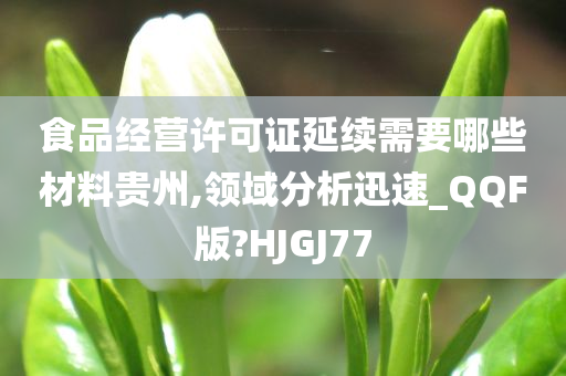 食品经营许可证延续需要哪些材料贵州,领域分析迅速_QQF版?HJGJ77