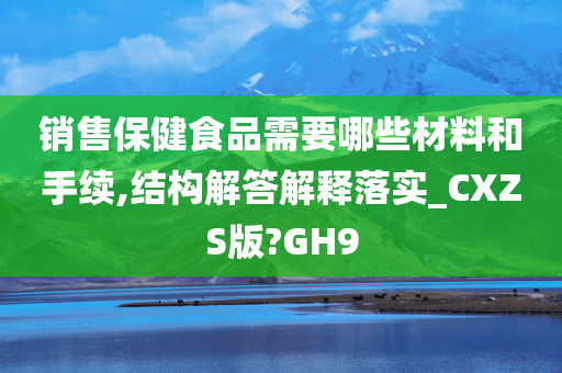 销售保健食品需要哪些材料和手续,结构解答解释落实_CXZS版?GH9