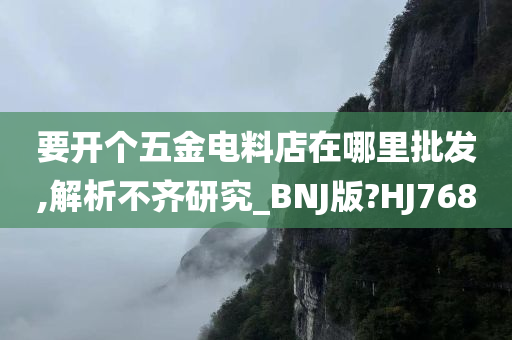 要开个五金电料店在哪里批发,解析不齐研究_BNJ版?HJ768