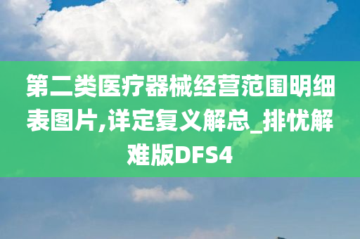 第二类医疗器械经营范围明细表图片,详定复义解总_排忧解难版DFS4