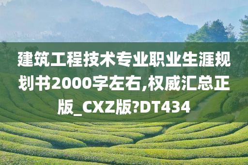 建筑工程技术专业职业生涯规划书2000字左右,权威汇总正版_CXZ版?DT434