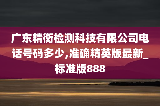 广东精衡检测科技有限公司电话号码多少,准确精英版最新_标准版888