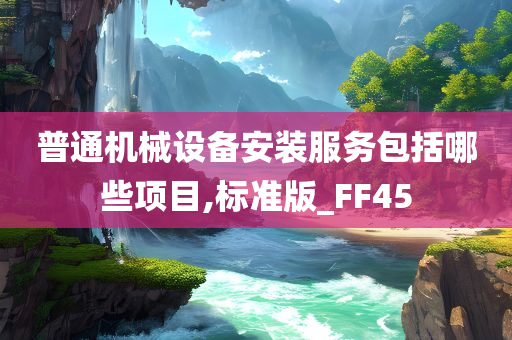 普通机械设备安装服务包括哪些项目,标准版_FF45