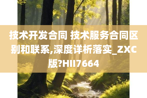 技术开发合同 技术服务合同区别和联系,深度详析落实_ZXC版?HII7664